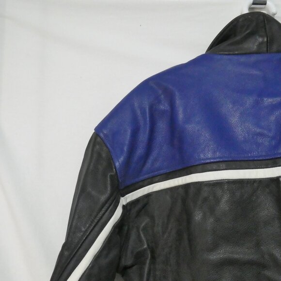 Vintage | MILAN | xl - extra large | Men's Leather Jacket | Black - Blue - White - Picture 10 of 16